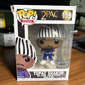 Funko Pop Rocks Tupac Figure with Purple and Black Stripes